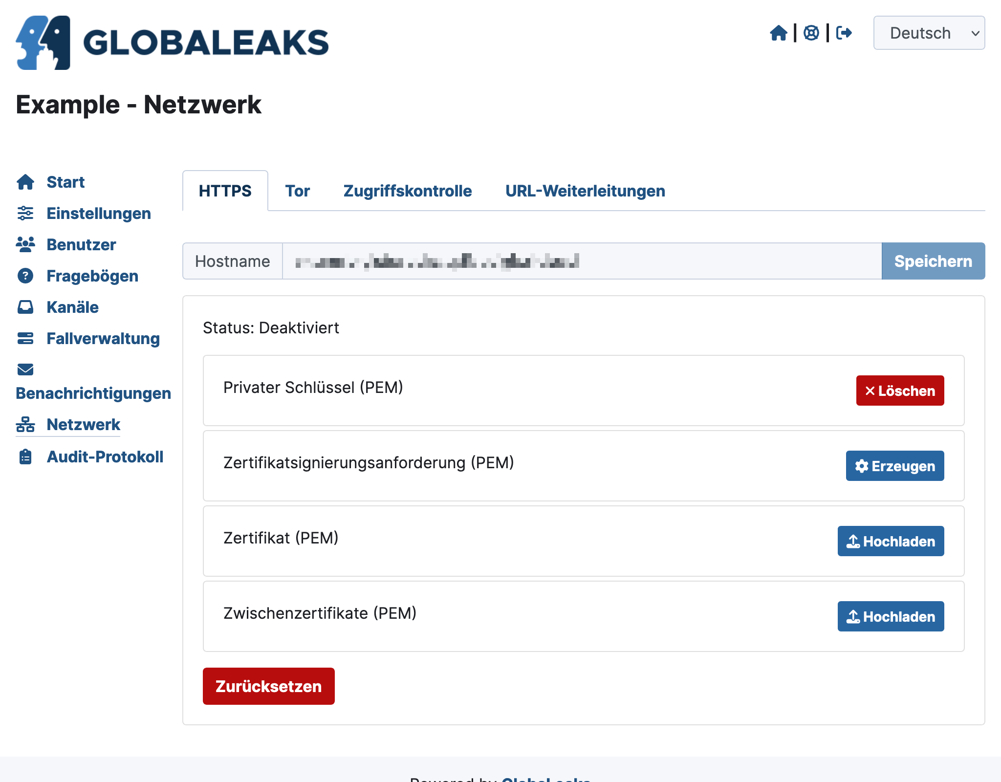 GlobaLeaks fix HTTPS configuration errors