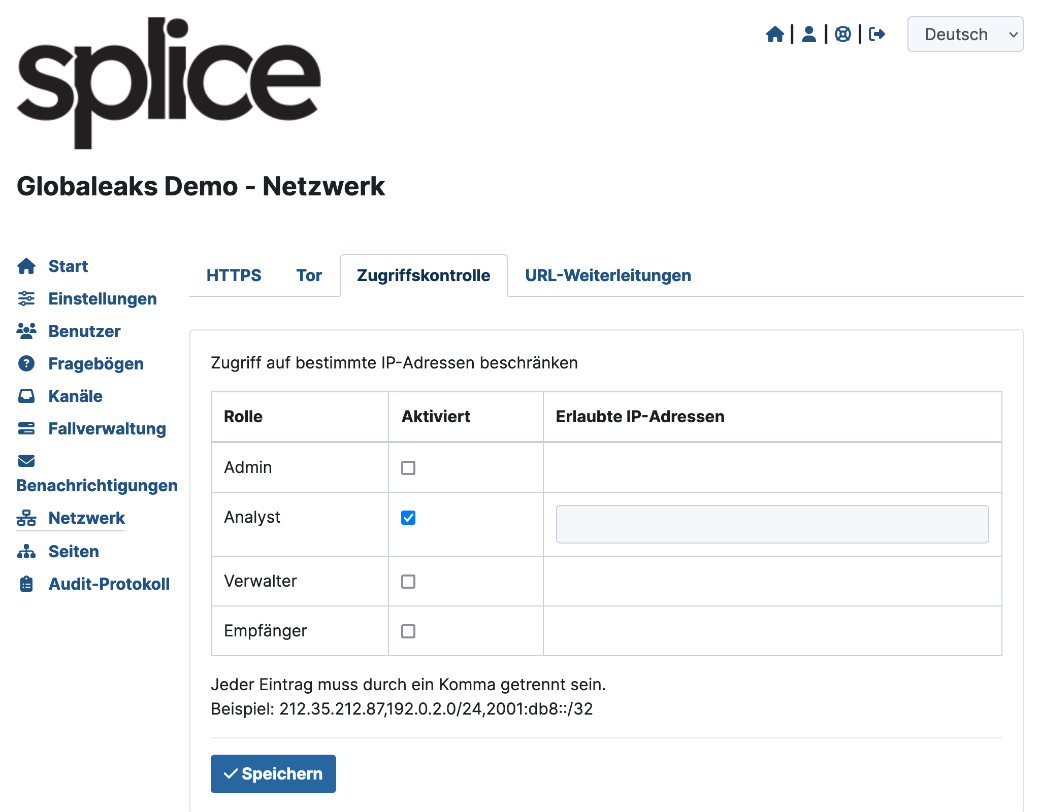 GlobaLeaks access control