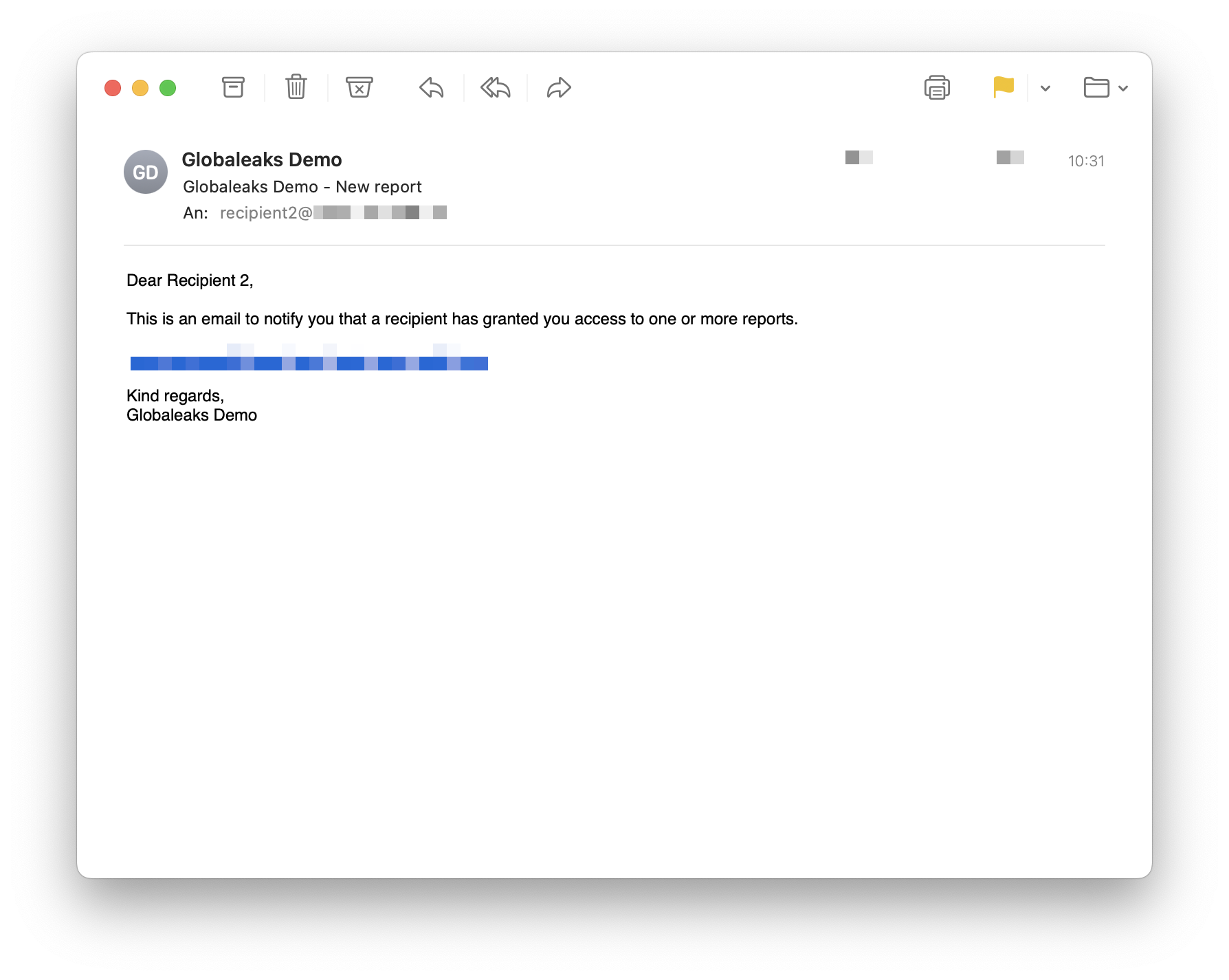 GlobaLeaks E-Mail an neue Empfänger